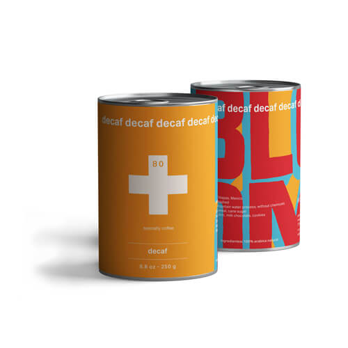 decaf specialty coffee whole bean in the can