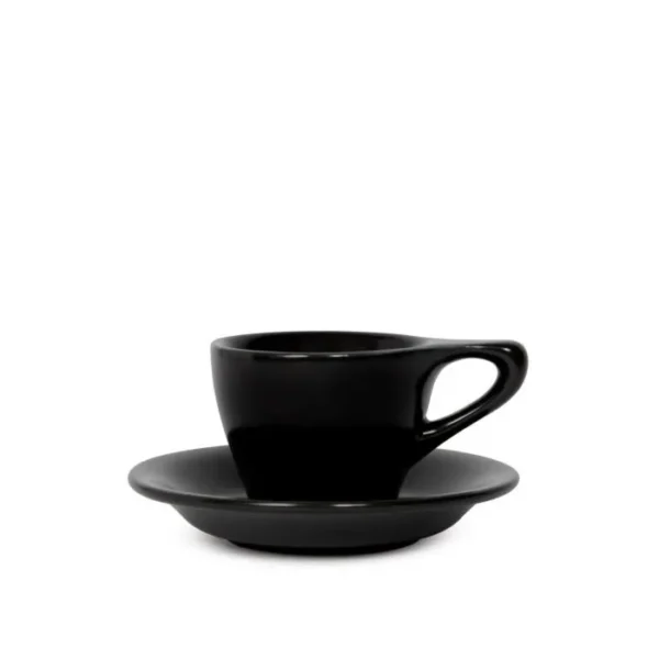 Black notNeutral Lino Espresso cup with handle and matching saucer