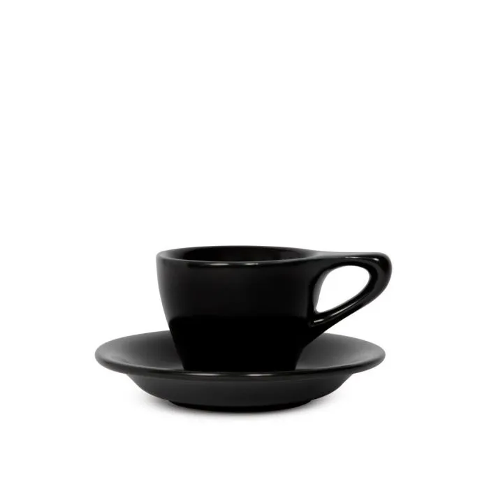 Black notNeutral Lino Espresso cup with handle and matching saucer