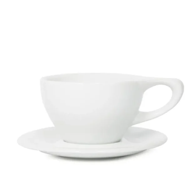 White notNeutral Lino Large Latte cup with handle and matching saucer