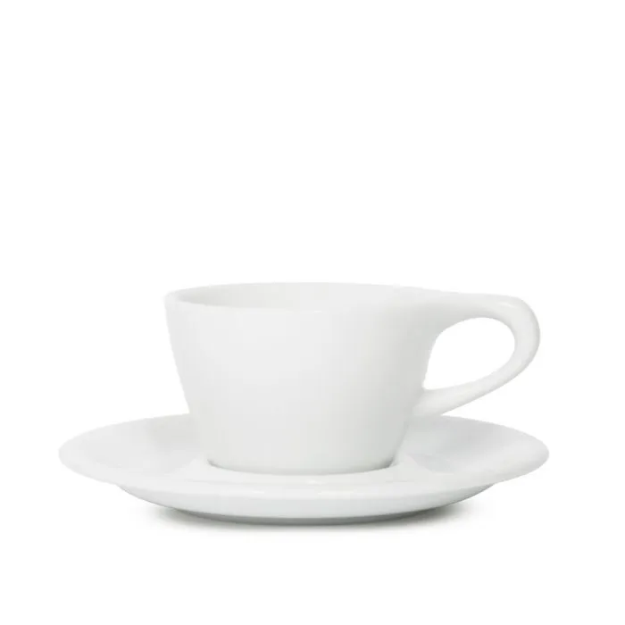 White notNeutral Lino Single Cappuccino cup with handle and matching saucer