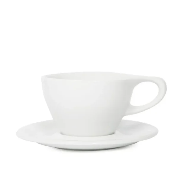 White notNeutral Lino Small Latte cup with handle and matching saucer